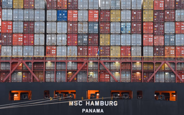 Cargo containers in yard