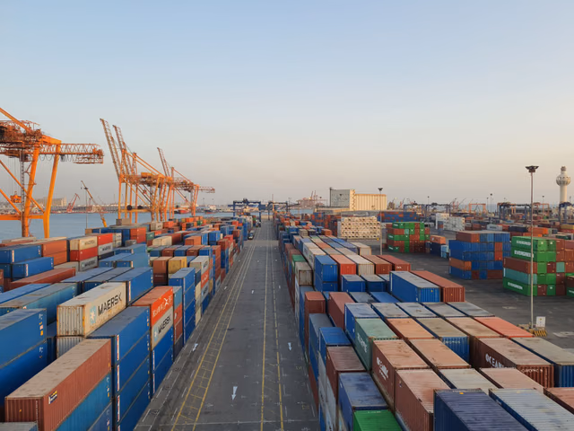 Container stack at port terminal